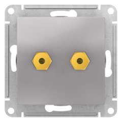 ATN000387 - AtlasDesign АУДИОРОЗЕТКА двухместная, АЛЮМИНИЙ