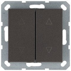 Выключатель двухклавишный для штор 10A 250V~ с накладкой, цвет Мокко, G3028Z, JASMART