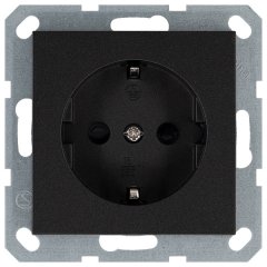 Розетка SHUKO© с защитными шторками 16A 250V~ 2P+T, цвет Антрацит, G5501B, JASMART