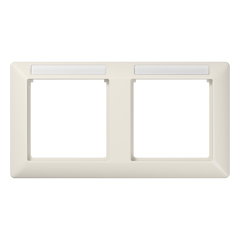AS5820BFINA рамка 2-кратная горизонтальная с полем для надписи слоновая кость