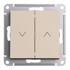 ATN001219 - AtlasDesign 2-клавишный ВЫКЛЮЧАТЕЛЬ ЖАЛЮЗИ, 10А, мех., ПЕСОЧНЫЙ