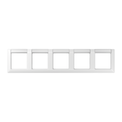 AS5850NAWW Рамка 5-кратная с полем для надписи для горизонтальной установки; белая