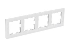 ATN360104 - AtlasDesign NATURE 4-постовая РАМКА, НАТУРАЛЬНОЕ СТЕКЛО, БЕЛЫЙ