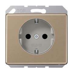 SL520KIGB Штепсельная розетка SCHUKO с защитой от детей 16A 250V ; золотая бронза
