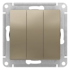 ATN000531 - AtlasDesign 3-клавишный ВЫКЛЮЧАТЕЛЬ, схема 1+1+1, 10АХ, механизм, ШАМПАНЬ