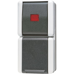 876KOW Комбинация - розетка и контрольный выключатель; для накладного монтажа IP44