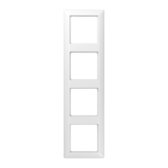 AS584BFWW Рамка 4-кратная для вертикальной и горизонтальной установки; термопласт, белая