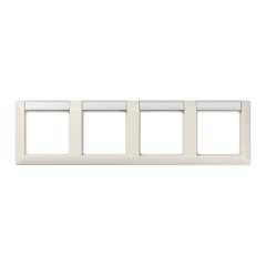 AS5840NA Рамка 4-кратная с полем для надписи для горизонтальной установки; слоновая кость