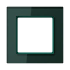 Рамка для вертикальной и горизонтальной установки, 1 пост, стекло Изумруд, Jung AC581GLSG