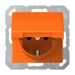AS1520BFKLO Штепсельная розетка SCHUKO 16A 250V  с крышкой; оранжевая