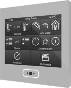 Сенсорная панель KNX Z35, емкостной ЖК дисплей 3.5” с фоновой подсветкой, цвет  серебро