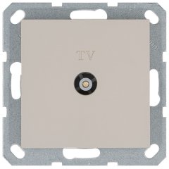Розетка TV Ф9.5mm проходная с накладкой, цвет Тауп, G6002T, JASMART
