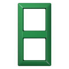 AS582BFGN Рамка 2-кратная для вертикальной и горизонтальной установки; термопласт, зеленая