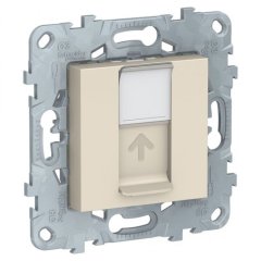 NU541144; Unica New Розетка бежевая компьютерная, RJ45, одинарная кат. 5е UTP Schneider Electric