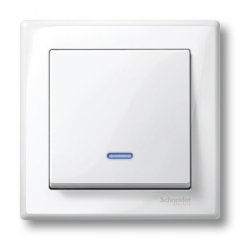 MTN436019; Merten SM Клавиша одинарная с подсветкой белый глянец Schneider Electric