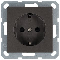 Розетка SHUKO© с защитными шторками 16A 250V~ 2P+T, цвет Мокко, G5501Z, JASMART