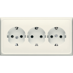 CD523 Розетка тройная с заземлением для кабельканалов; слоновая кость