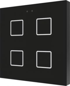 Выключатель сенсорный KNX Flat F4, 4-кнопочный, в уст. коробку, цвет черный