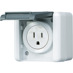 821-15USW USA-стандарт NEMA, 2 полюса + заземление, 15А 125V ; для накладного монтажа