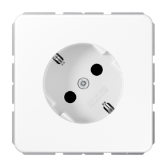 CD520-45WW Штепсельная розетка SCHUKO с поворотом на 45°, 16A 250V ; центральная плата; белая