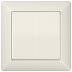 AS590-5 Клавиши с рамкой для сдвоенного выключателя; слоновая кость