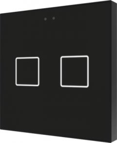 Выключатель сенсорный KNX Flat F2, 2-кнопочный, в уст. коробку, цвет черный
