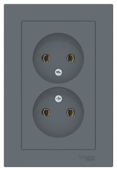 ATN000720 - AtlasDesign РОЗЕТКА двойная без заземления,16А, в сборе, ГРИФЕЛЬ