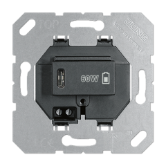 USB-PD60-зарядное устройство, черный, Jung USBPD60CSW