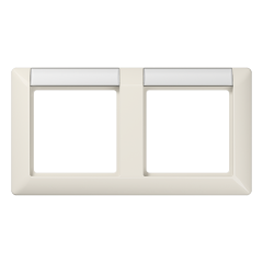 AS5820NA Рамка 2-кратная с полем для надписи для горизонтальной установки; слоновая кость