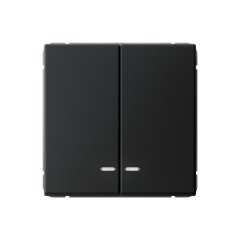 2-клавишный ВЫКЛЮЧАТЕЛЬ с подсветкой, сх. 5а, 10АХ , Art Gallery, цвет Карбон, GAL001053