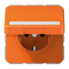 CD1520BFNAKLO Штепсельная розетка SCHUKO 16A 250V  с полем для надписи и защитой от влажности; оранжевая