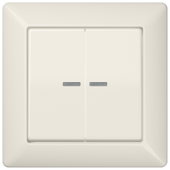 AS590-5KO5 Клавиши с рамкой для сдвоенного выключателя с окошком для подсветки; слоновая кость