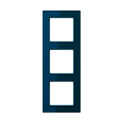 Рамка для вертикальной и горизонтальной установки, 3 поста, стекло Синий, Jung AC583GLNB