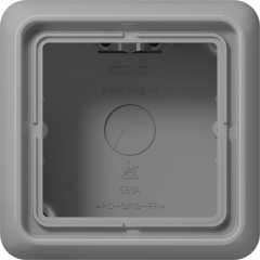CD581AGR Коробка накладная  с рамкой, 1-кратная, серая