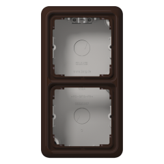 CD582ABR Коробка 2-кратная, накладная, с рамкой; коричневая