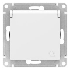 ATN000146 - AtlasDesign РОЗЕТКА с заземлением со шторками с крышкой, 16А, IP20, механизм, БЕЛЫЙ