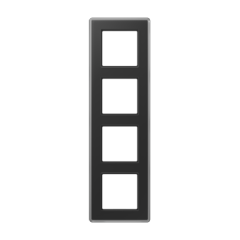 A VIVA Рамка 4-ная, стекло черный, Jung AV584GLMSW