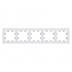 ATN330105 - AtlasDesign NATURE 5-постовая РАМКА, МАТОВОЕ ОРГАНИЧЕСКОЕ СТЕКЛО БЕЛЫЙ