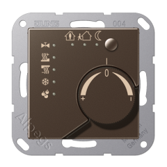 A2178MO KNX-регулятор с ручкой для установки температуры; мокка