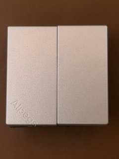 Выключатель двухклавишный Eco Profi 10А, алюминий, EP495AL