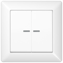 AS590-5KO5WW Клавиши с рамкой для сдвоенного выключателя с окошком для подсветки; белые
