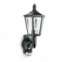L 15 S 617813 IP 44 black/clear светильник с датчиком движения настенный уличный  E27 1 х 60 Вт (накаливания) или LED 1 х от 5 Вт до 12 Вт
