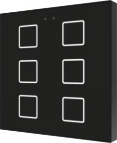 Выключатель сенсорный KNX Flat F6, 6-кнопочный, в уст. коробку, цвет черный