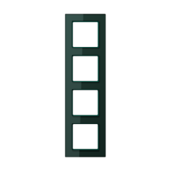 Рамка для вертикальной и горизонтальной установки, 4 поста, стекло Изумруд, Jung AC584GLSG