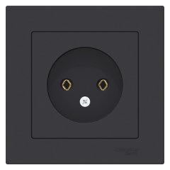 ATN001040 - AtlasDesign РОЗЕТКА без заземления, 16А, в сборе, КАРБОН