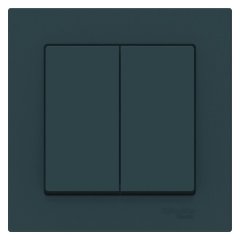 ATN000852 - AtlasDesign 2-клавишный ВЫКЛЮЧАТЕЛЬ, схема 5, 10АХ, в сборе, ИЗУМРУД