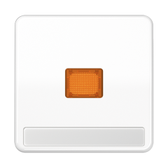 CD590NAKOWW Клавиша с оранжевым окошком для выключателя с подсветкой и полем для надписи; белая