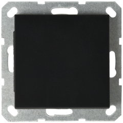Выключатель одноклавишный 10A 250V~ с накладкой цвет черный матовый (soft touch), G3011PB, JASMART