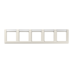 AS5850NA Рамка 5-кратная с полем для надписи для горизонтальной установки; слоновая кость