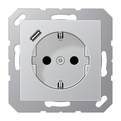 Розетка 2К+З 16А 250В~, с разъемом USB Typ C, Jung A1520-18CAL